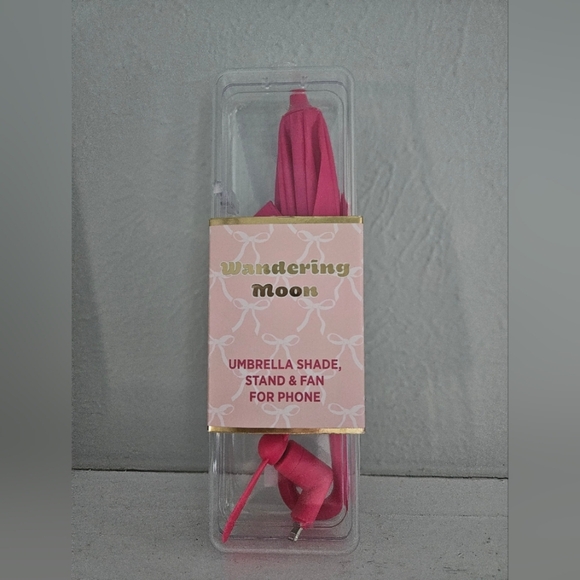 NWT Wandering Moon Mini Umbrella And Fan For Phone- Any Kind - Picture 1 of 3
